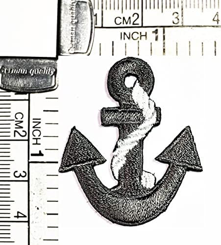 Kleenplus Mini gemi çapası Deniz Yama Sevimli Gri Çapa Karikatür Demir on Patch İşlemeli Aplike Yama dikmek Giydirmek