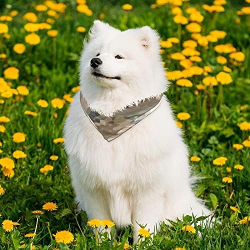 Köpek Bandana Eşarp 2 Adet Kare Pet Bandanalar Erkek ve Kız için Vintage Yeşil Kamuflaj Yıkanabilir ve Ayarlanabilir