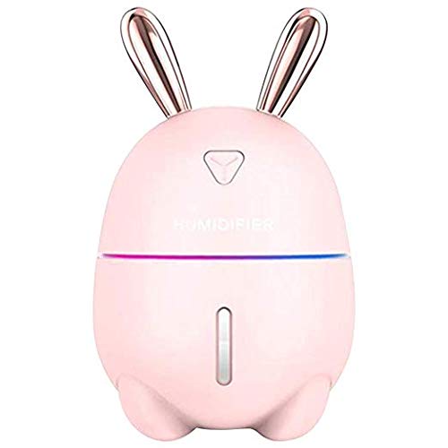 ANANBLİSS Mini Bunny ultrasonik difüzör nemlendirici Ayarlanabilir Sis Modu, Susuz Otomatik Kapanma ve değişen 7 Renkli