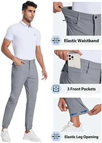 PULI erkek Streç Golf Joggers 4 cepli pantolon Su Geçirmez Slim Fit Yürüyüş Rahat Seyahat İş Pantolonu Erkekler için